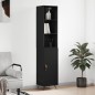 vidaXL Aparador de madera contrachapada negro 34,5x34x180 cm vidaXL Aparador de madera contrachapada negro 34,5x34x180 cm