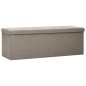 vidaXL Banco de almacenamiento plegable lino sintético gris taupe vidaXL Banco de almacenamiento plegable lino sintético gris taupe