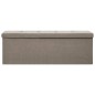 vidaXL Banco de almacenamiento plegable lino sintético gris taupe vidaXL Banco de almacenamiento plegable lino sintético gris taupe