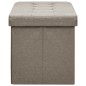 vidaXL Banco de almacenamiento plegable lino sintético gris taupe vidaXL Banco de almacenamiento plegable lino sintético gris taupe