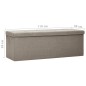 vidaXL Banco de almacenamiento plegable lino sintético gris taupe vidaXL Banco de almacenamiento plegable lino sintético gris taupe