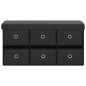 vidaXL Banco de almacenaje plegable lino sintético negro 76x38x38 cm vidaXL Banco de almacenaje plegable lino sintético negro 76x38x38 cm
