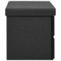 vidaXL Banco de almacenaje plegable lino sintético negro 76x38x38 cm vidaXL Banco de almacenaje plegable lino sintético negro 76x38x38 cm