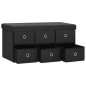 vidaXL Banco de almacenaje plegable lino sintético negro 76x38x38 cm vidaXL Banco de almacenaje plegable lino sintético negro 76x38x38 cm