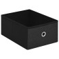 vidaXL Banco de almacenaje plegable lino sintético negro 76x38x38 cm vidaXL Banco de almacenaje plegable lino sintético negro 76x38x38 cm