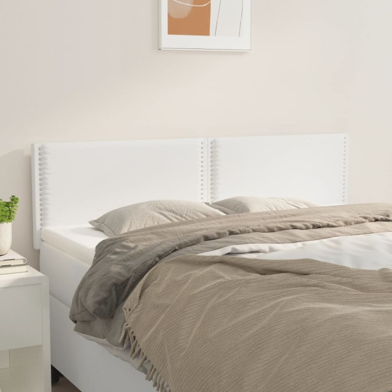 vidaXL Cabeceros 2 unidades cuero sintético blanco 72x5x78/88 cm vidaXL Cabeceros 2 unidades cuero sintético blanco 72x5x78/88 cm