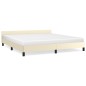 vidaXL Estructura de cama con cabecero cuero sintético crema 180x200cm vidaXL Estructura de cama con cabecero cuero sintético crema 180x200cm