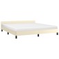 vidaXL Estructura de cama con cabecero cuero sintético crema 180x200cm vidaXL Estructura de cama con cabecero cuero sintético crema 180x200cm