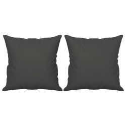 vidaXL Cojines decorativos 2 uds tela microfibra gris oscuro 40x40 cm
