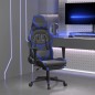 vidaXL Silla gaming de masaje y reposapiés cuero sintético negro azul vidaXL Silla gaming de masaje y reposapiés cuero sintético negro azul