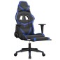 vidaXL Silla gaming de masaje y reposapiés cuero sintético negro azul vidaXL Silla gaming de masaje y reposapiés cuero sintético negro azul
