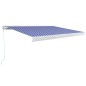 vidaXL Toldo de carrete manual azul y blanco 450x300 cm vidaXL Toldo de carrete manual azul y blanco 450x300 cm