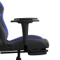 vidaXL Silla gaming de masaje y reposapiés cuero sintético negro azul vidaXL Silla gaming de masaje y reposapiés cuero sintético negro azul