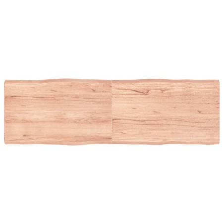 vidaXL Tablero mesa madera tratada borde natural marrón 160x50x(2-6)cm
