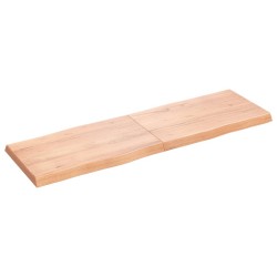 vidaXL Tablero mesa madera tratada borde natural marrón 160x50x(2-6)cm
