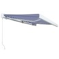 vidaXL Toldo de carrete manual azul y blanco 450x300 cm vidaXL Toldo de carrete manual azul y blanco 450x300 cm