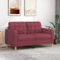 vidaXL Sofá de 2 plazas de tela rojo tinto 140 cm vidaXL Sofá de 2 plazas de tela rojo tinto 140 cm