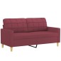 vidaXL Sofá de 2 plazas de tela rojo tinto 140 cm vidaXL Sofá de 2 plazas de tela rojo tinto 140 cm