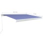 vidaXL Toldo de carrete manual azul y blanco 450x300 cm vidaXL Toldo de carrete manual azul y blanco 450x300 cm