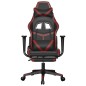 vidaXL Silla gaming masaje reposapiés cuero sintético negro rojo tinto vidaXL Silla gaming masaje reposapiés cuero sintético negro rojo tinto