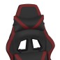 vidaXL Silla gaming masaje reposapiés cuero sintético negro rojo tinto vidaXL Silla gaming masaje reposapiés cuero sintético negro rojo tinto