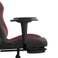 vidaXL Silla gaming masaje reposapiés cuero sintético negro rojo tinto vidaXL Silla gaming masaje reposapiés cuero sintético negro rojo tinto