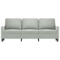 vidaXL Sofá de 3 plazas terciopelo gris claro 180 cm vidaXL Sofá de 3 plazas terciopelo gris claro 180 cm