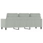 vidaXL Sofá de 3 plazas terciopelo gris claro 180 cm vidaXL Sofá de 3 plazas terciopelo gris claro 180 cm