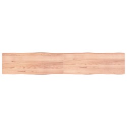vidaXL Tablero mesa madera tratada borde natural marrón 220x40x(2-4)cm