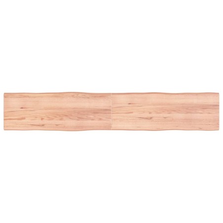vidaXL Tablero mesa madera tratada borde natural marrón 220x40x(2-4)cm