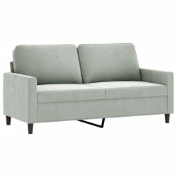 vidaXL Sofá de 2 plazas de terciopelo gris claro 140 cm