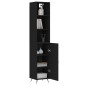 vidaXL Aparador de madera contrachapada negro 34,5x34x180 cm vidaXL Aparador de madera contrachapada negro 34,5x34x180 cm