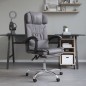 vidaXL Silla de oficina reclinable masaje cuero sintético gris vidaXL Silla de oficina reclinable masaje cuero sintético gris