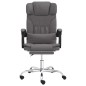 vidaXL Silla de oficina reclinable masaje cuero sintético gris vidaXL Silla de oficina reclinable masaje cuero sintético gris
