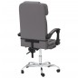 vidaXL Silla de oficina reclinable masaje cuero sintético gris vidaXL Silla de oficina reclinable masaje cuero sintético gris