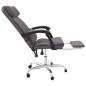 vidaXL Silla de oficina reclinable masaje cuero sintético gris vidaXL Silla de oficina reclinable masaje cuero sintético gris