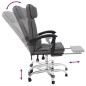 vidaXL Silla de oficina reclinable masaje cuero sintético gris vidaXL Silla de oficina reclinable masaje cuero sintético gris