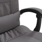vidaXL Silla de oficina reclinable masaje cuero sintético gris vidaXL Silla de oficina reclinable masaje cuero sintético gris