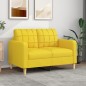 vidaXL Sofá de 2 plazas de tela amarillo claro 120 cm vidaXL Sofá de 2 plazas de tela amarillo claro 120 cm