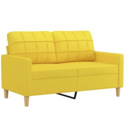 vidaXL Sofá de 2 plazas de tela amarillo claro 120 cm