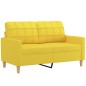 vidaXL Sofá de 2 plazas de tela amarillo claro 120 cm vidaXL Sofá de 2 plazas de tela amarillo claro 120 cm