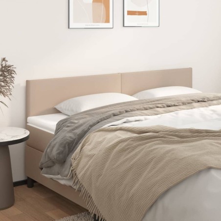 vidaXL Cabeceros 2 unidades cuero sintético capuchino 80x5x78/88 cm