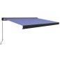 vidaXL Toldo de carrete manual azul y blanco 450x300 cm vidaXL Toldo de carrete manual azul y blanco 450x300 cm
