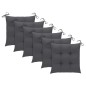vidaXL Sillas de jardín 6 uds madera teca con cojines gris antracita vidaXL Sillas de jardín 6 uds madera teca con cojines gris antracita