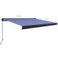 vidaXL Toldo de carrete manual azul y blanco 450x300 cm vidaXL Toldo de carrete manual azul y blanco 450x300 cm