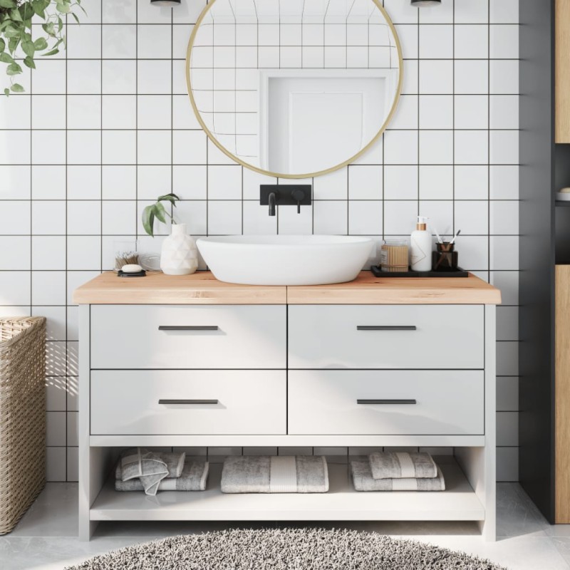 vidaXL Encimera de baño madera maciza sin tratar 140x40x(2-6) cm vidaXL Encimera de baño madera maciza sin tratar 140x40x(2-6) cm