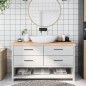 vidaXL Encimera de baño madera maciza sin tratar 140x40x(2-6) cm vidaXL Encimera de baño madera maciza sin tratar 140x40x(2-6) cm