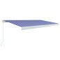 vidaXL Toldo de carrete manual azul y blanco 500x300 cm vidaXL Toldo de carrete manual azul y blanco 500x300 cm