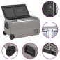 vidaXL Nevera con ruedas y adaptador PP y PE negro y gris 60 L vidaXL Nevera con ruedas y adaptador PP y PE negro y gris 60 L