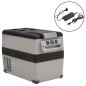vidaXL Nevera con asa y adaptador PP y PE negro y gris 45 L vidaXL Nevera con asa y adaptador PP y PE negro y gris 45 L